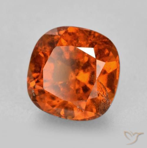 granada hessonita Laranja Profundo Natural 2.08ct, Almofada, SI