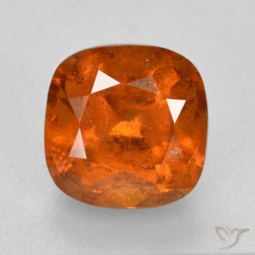 2.14ct Natural âmbar laranja granada hessonita, Almofada, SI