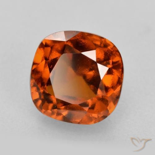 granada hessonita Laranja Profundo Natural 2.55ct, Almofada, VS