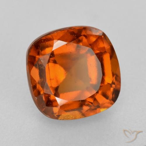 granada hessonita Laranja Profundo Natural 2.17ct, Almofada, VS