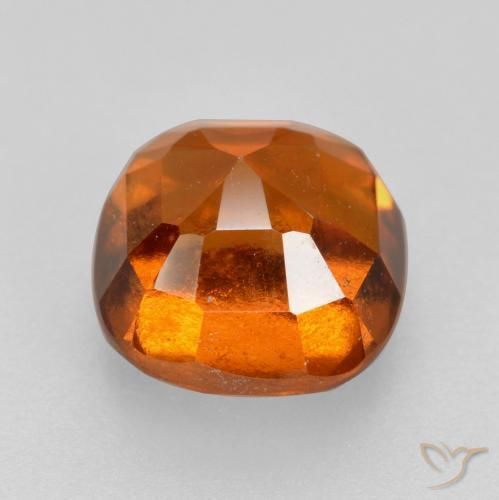 granada hessonita Laranja Profundo Natural 2.26ct, Almofada, VS