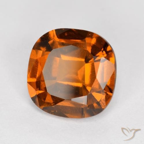 granada hessonita Laranja Profundo Natural 1.60ct, Almofada, VS