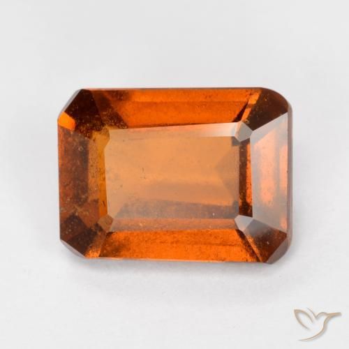 granada hessonita Laranja Profundo Natural 2.34ct, Corte Octógono / Esmeralda, SI