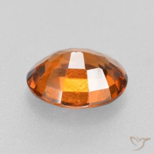 Granada hessonita laranja natural 1,47ct, corte oval, VVS-VS