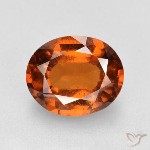2.27ct Natural laranja avermelhado granada hessonita, oval, VS-SI
