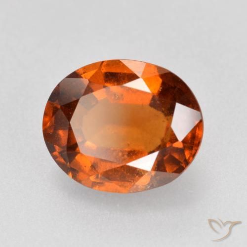 granada hessonita laranja avermelhado Natural 2.27ct, oval, VS-SI