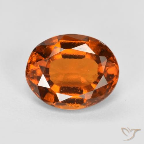2.52ct Natural Laranja médio-escuro granada hessonita, oval, VS