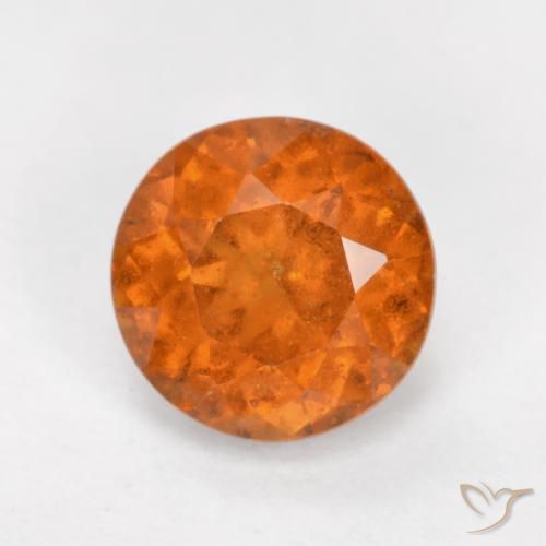 granada hessonita Laranja Médio Natural 1.56ct, Redondo, SI