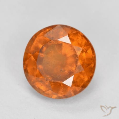 granada hessonita Laranja Médio Natural 1.64ct, Redondo, SI