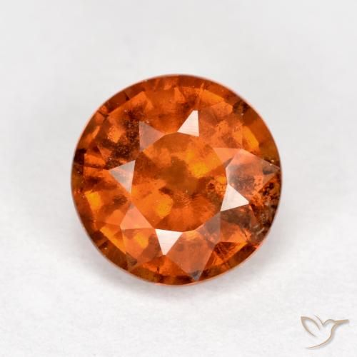 1.37ct Natural Laranja Médio granada hessonita, Redondo, VS-SI