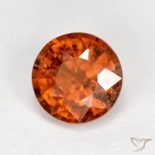granada hessonita Laranja Médio Natural 1.37ct, Redondo, VS-SI