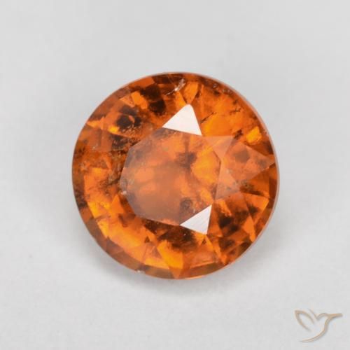 granada hessonita Laranja Profundo Natural 1.57ct, Redondo, SI