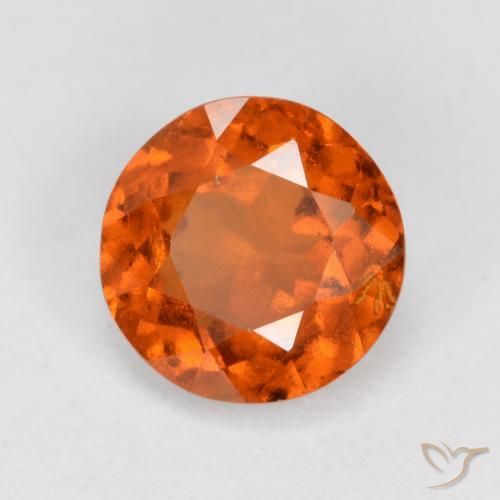 granada hessonita Laranja Médio Natural 1.55ct, Redondo, VS-SI