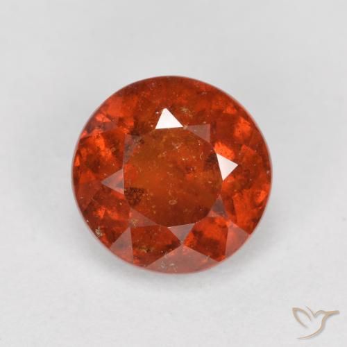 1.41ct Natural laranja avermelhado granada hessonita, Redondo, SI