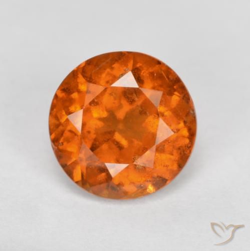 1.50ct Natural Laranja Profundo granada hessonita, Redondo, SI