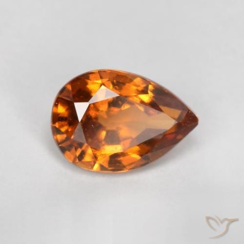 0.83ct Natural Laranja Profundo granada hessonita, Formato de pêra, VS
