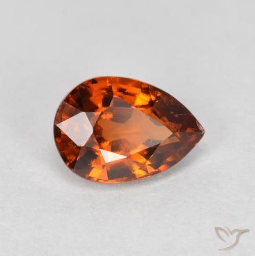 0.85ct Natural âmbar laranja granada hessonita, Formato de pêra, VS
