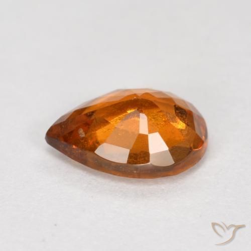 granada hessonita Laranja Profundo Natural 0.79ct, Formato de pêra, VS-SI