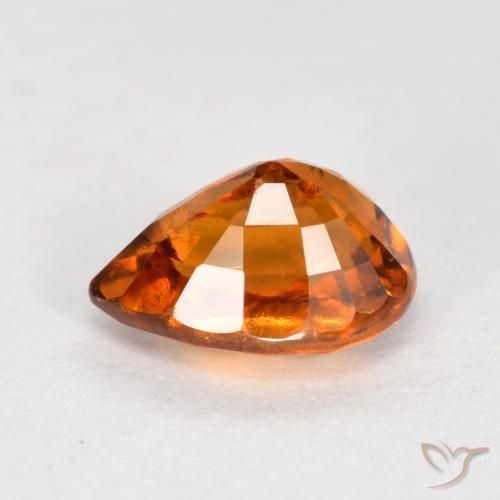 granada hessonita Laranja médio-escuro Natural 1.04ct, Formato de pêra, VS-SI
