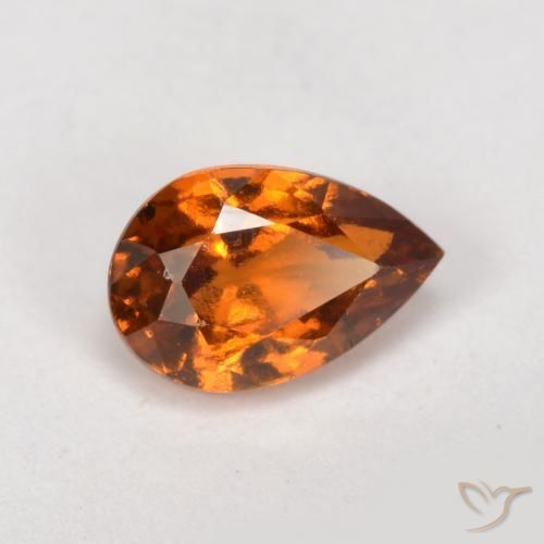 0.81ct Natural Laranja Profundo granada hessonita, Formato de pêra, VS