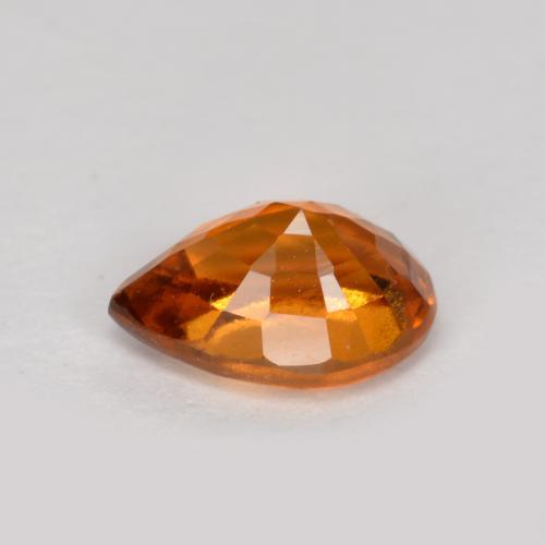 Granada hessonita laranja natural 0,74ct, formato de pêra, VS-SI