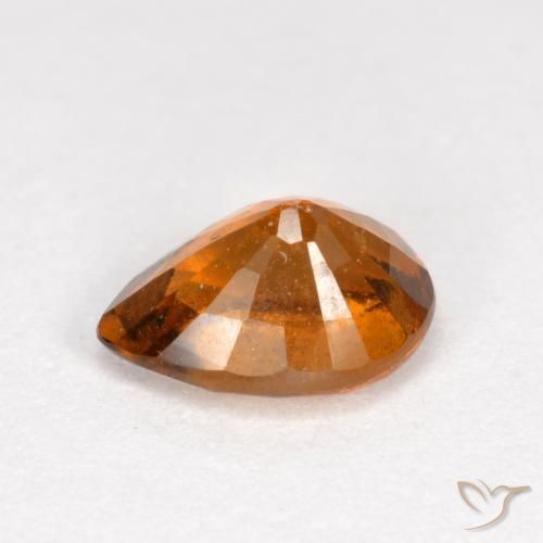 granada hessonita Laranja médio-escuro Natural 0.84ct, Formato de pêra, SI