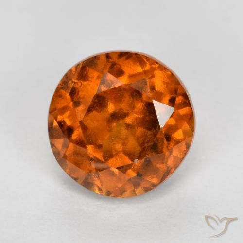 1.70ct Natural Laranja médio-escuro granada hessonita, Redondo, VS