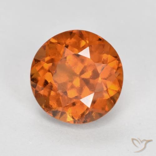 granada hessonita Laranja Médio Natural 1.59ct, Redondo, VS