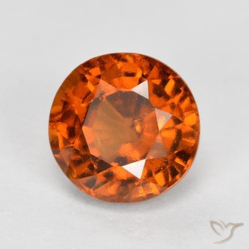 granada hessonita laranja avermelhado Natural 1.72ct, Redondo, VVS-VS