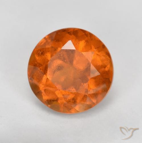 granada hessonita Laranja Profundo Natural 1.69ct, Redondo, SI