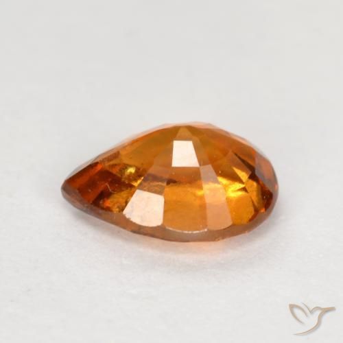 granada hessonita Laranja Profundo Natural 0.82ct, Formato de pêra, VS-SI
