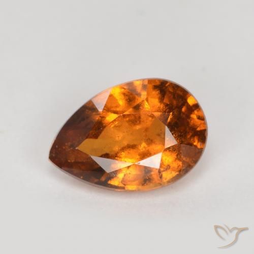0.79ct Natural Laranja Profundo granada hessonita, Formato de pêra, SI