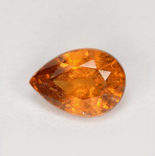 Granada Hessonita Laranja Profundo Natural 0.78ct, Formato de pêra, SI