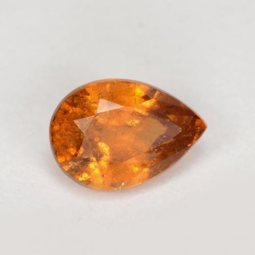 Granada Hessonita Laranja Profundo Natural 0.78ct, Formato de pêra, SI