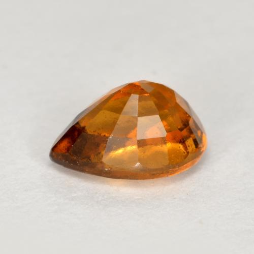 Granada hessonita laranja natural 0,90ct, formato de pêra, VS-SI