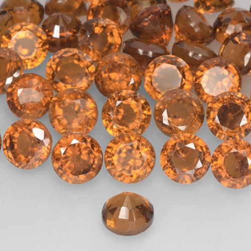 Granada hessonita laranja natural 0,96ct, corte redondo, VS-SI