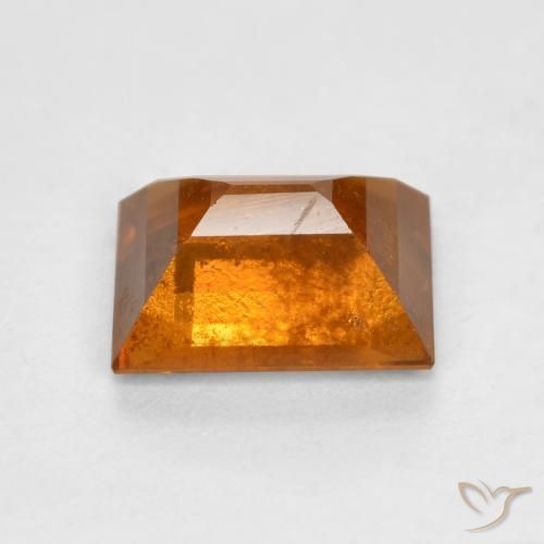 granada hessonita Laranja Profundo Natural 1.58ct, baguete, SI