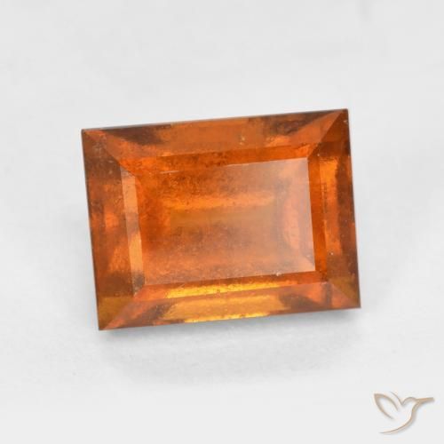 granada hessonita Laranja Profundo Natural 2.15ct, baguete, VS-SI