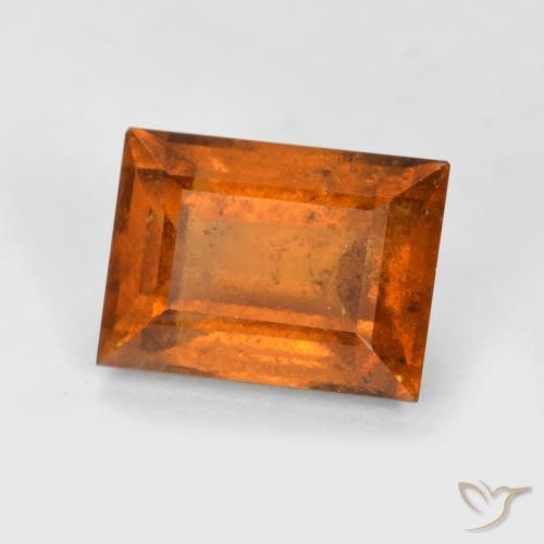 granada hessonita Laranja Profundo Natural 2.44ct, baguete, VS-SI