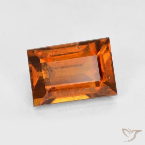 granada hessonita Laranja médio-escuro Natural 1.22ct, baguete, VS