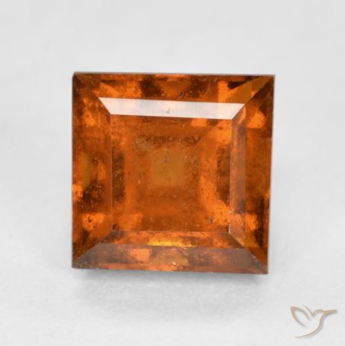 1.59ct Natural Laranja Profundo granada hessonita, Quadrado, VS-SI