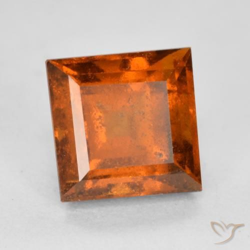 granada hessonita Laranja Profundo Natural 1.59ct, Quadrado, VS-SI