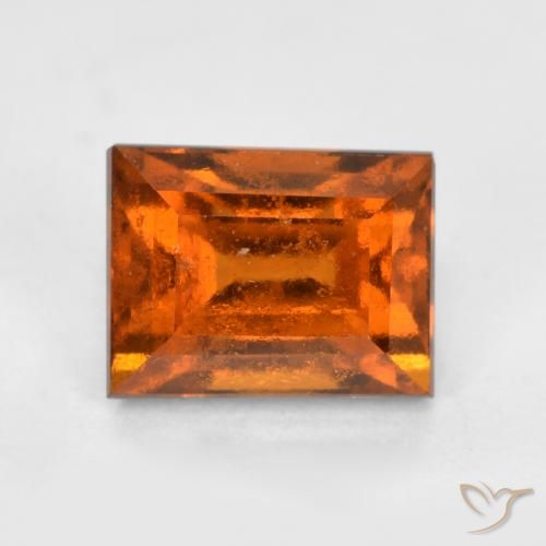1.29ct Natural Laranja Profundo granada hessonita, baguete, VS