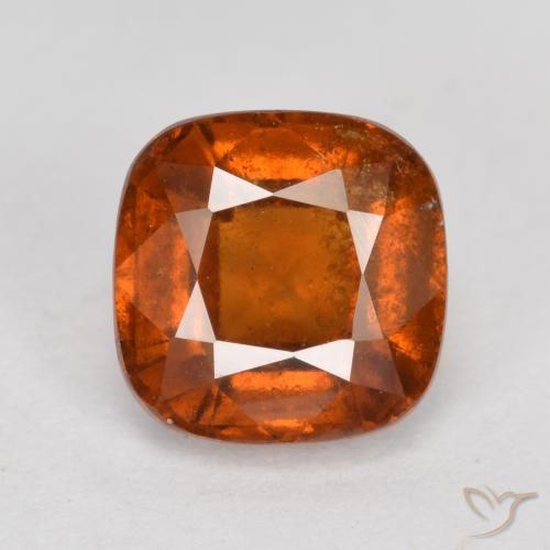 2.13ct Natural âmbar laranja granada hessonita, Almofada, SI