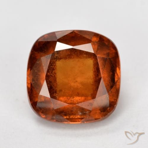 2.16ct Natural Laranja escuro granada hessonita, Almofada, VS-SI