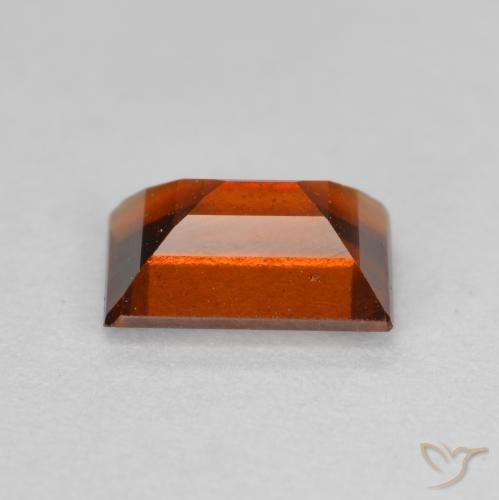 granada hessonita Laranja Profundo Natural 0.93ct, baguete, VS