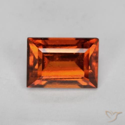 1.07ct Natural Laranja Profundo granada hessonita, baguete, VS