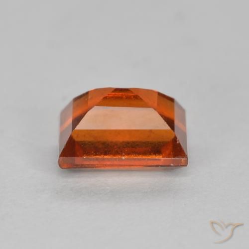granada hessonita laranja avermelhado Natural 0.93ct, baguete, VS