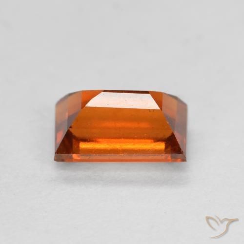 granada hessonita Laranja Profundo Natural 0.87ct, baguete, VS