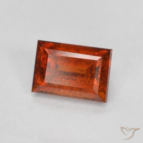 1.02ct Natural Laranja Profundo granada hessonita, baguete, VS